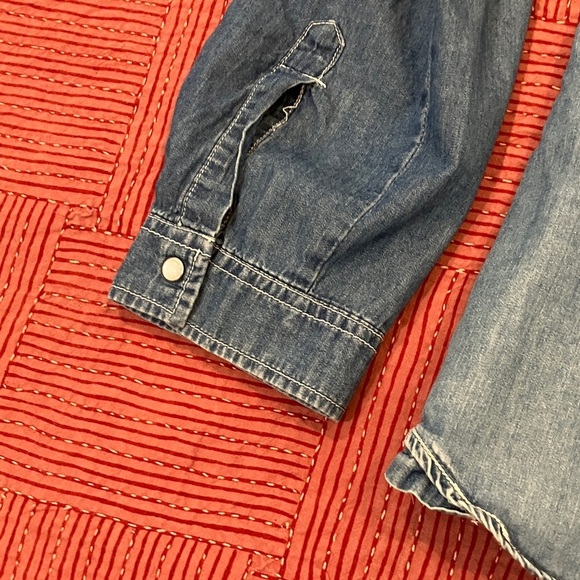 Warehouse One women’s small Light Blue fade Denim Shirt - Picture 4 of 14